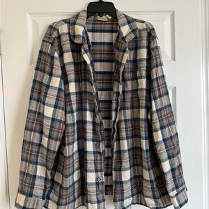 OPEN TO OFFERS!!! L.L. Bean Plaid Shirt in Blue and Tan